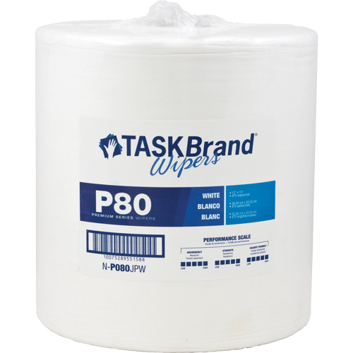Chiffons de premi&egrave;re qualit&eacute; P80 TaskBrand, Robuste, 13" lo x 12" la Waymarc Industries Inc