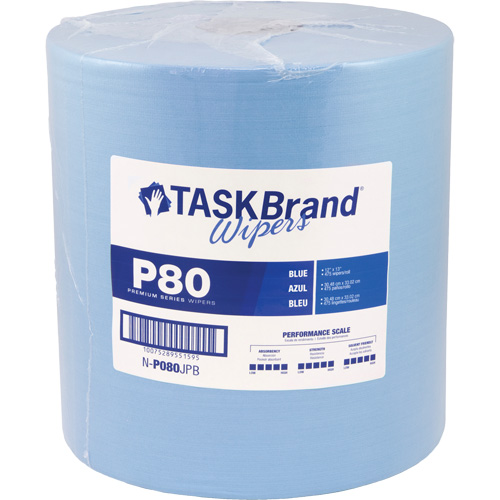 TaskBrand&reg; P80 Premium Series Wipers, Heavy-Duty, 13" L x 12" W Waymarc Industries Inc