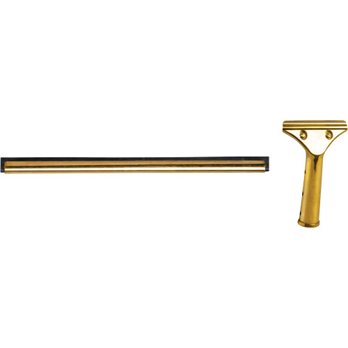 Window Squeegee with Handle, 12", Rubber, Brass Frame Waymarc Industries Inc