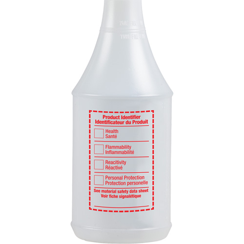 Bouteille &agrave; pulv&eacute;risateur ronde avec &eacute;tiquette SIMDUT, 24 oz Waymarc Industries Inc