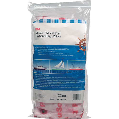 Tampon de fond de cale pour huiles et carburants nautiques, Huile seulement, 15" lo x 7" la, 12,1 gal absorption/pqt Waymarc Industries Inc