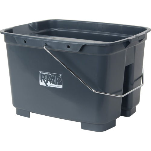 Dual Compartment Bucket, 4.75 US Gal. (19 qt.) Capacity, Grey Waymarc Industries Inc