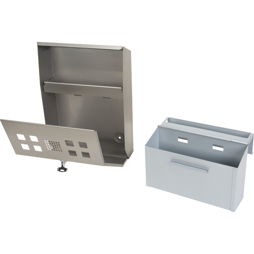 Smoking Receptacle, Wall-Mount, Stainless Steel, 1.6 Litres Capacity, 13-4/5" Height Waymarc Industries Inc