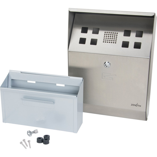 Smoking Receptacle, Wall-Mount, Stainless Steel, 1 Litre Capacity, 11-4/5" Height Waymarc Industries Inc