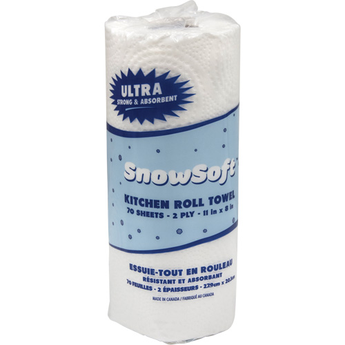 Snow Soft Premium Kitchen Towels, 2 Ply, 70 Sheets/Roll, 8" W, 11" L Waymarc Industries Inc