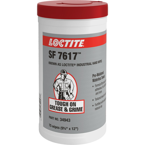 SF 7617 Industrial Hand Wipes, 75 Wipes, 12" x 9-1/2" Waymarc Industries Inc