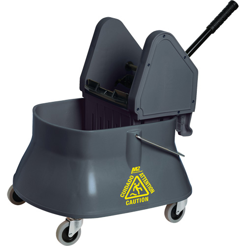 Champ Mop Bucket & Wringer, Down Press, 6.5 US Gal. (26 Quart)/7.5 US Gal. (30 Quarts), Grey Waymarc Industries Inc
