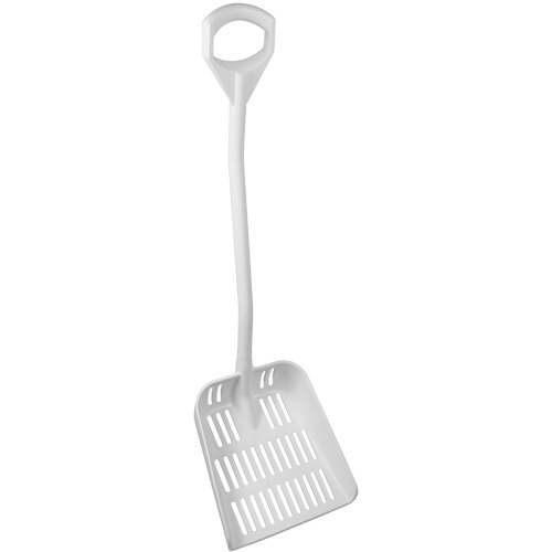 Ergonomic Large Sieve Shovel, 45" Length, Plastic, White Waymarc Industries Inc