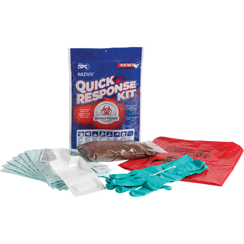 Trousse dintervention rapide pour d&eacute;versements de fluides corporels Hazwik, Biorisque, Sac, Absorbance de 0,49 gal. US Waymarc Industries Inc