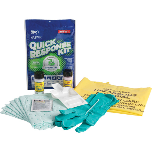 Trousse dintervention rapide pour d&eacute;versements de produits chimiques Hazwik, Mati&egrave;res dangereuses, Sac, Absorbance de 0,33 gal. US Waymarc Industries Inc