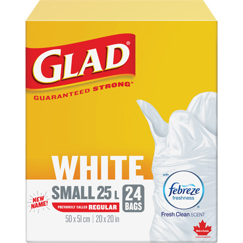 Small 25L Febreze Garbage Bags, Regular, 20" W x 20" L, White Waymarc Industries Inc