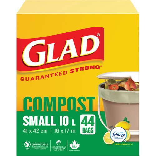 Petits sacs de compostage, R&eacute;gulier, 17" lo x 16" la, Brun, Capacit&eacute; de 10 L (3 gal.) Waymarc Industries Inc