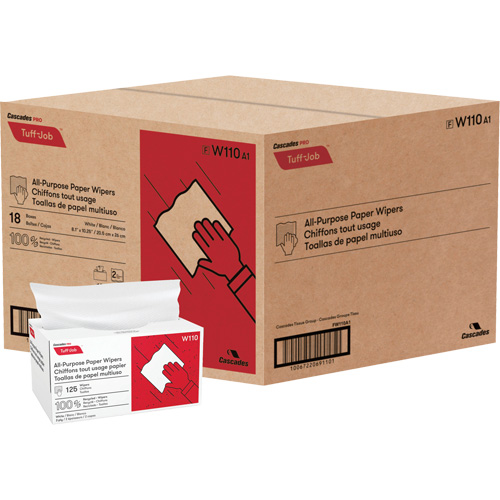 Essuie-tout en papier surgissant &agrave; pli simple Pro Tuff-Job, Tout usage, 10-1/4" lo x 8" la Waymarc Industries Inc