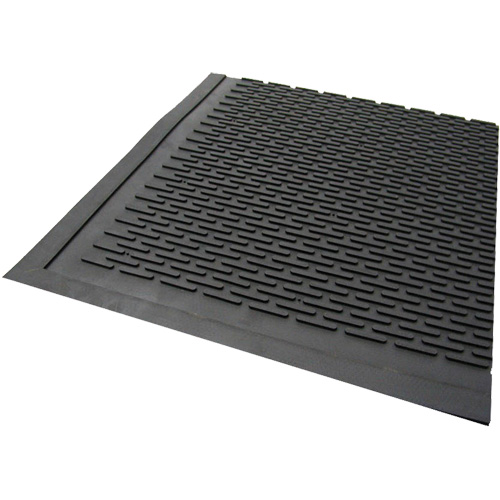 Outdoor Mat, Rubber, Scraper Type, Solid Pattern, 3' x 5', Black Waymarc Industries Inc
