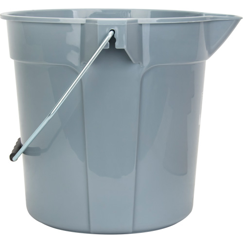 Round Bucket with Pouring Spout, 2.64 US Gal. (10.57 qt.) Capacity, Grey Waymarc Industries Inc