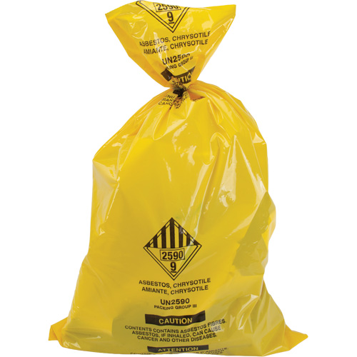 Doublures pour d&eacute;chets dangereux, Amiante, 40" lo x 26" la, 3 mils Waymarc Industries Inc