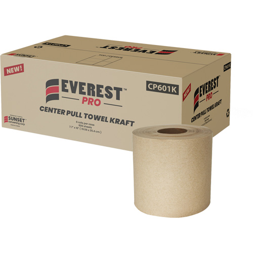 Essuie-mains en papier kraft, 1 pli, D&eacute;rouler par le centre Waymarc Industries Inc