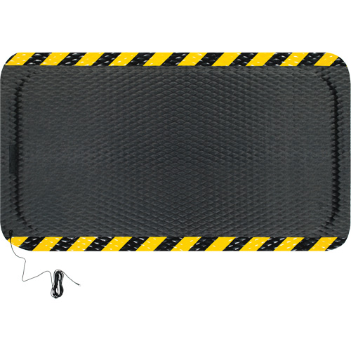 Hog Heaven Electrically Conductive Mat Kit, 3' W x 5' L, 7/8" Thickness, Black/Yellow, Nitrile Waymarc Industries Inc