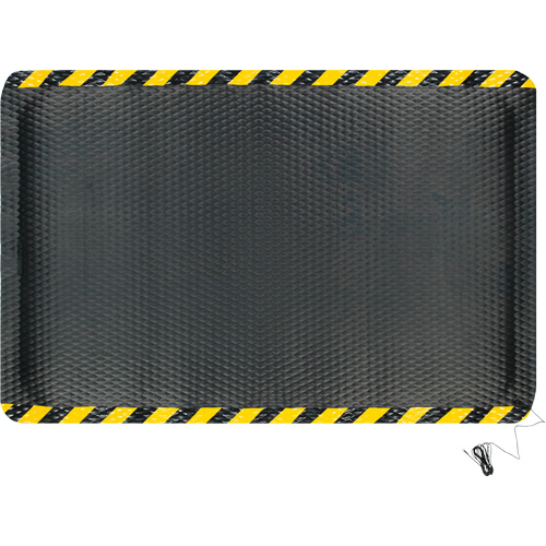 Hog Heaven Electrically Conductive Mat, 4' W x 6' L, 5/8" Thickness, Black/Yellow, Nitrile Waymarc Industries Inc