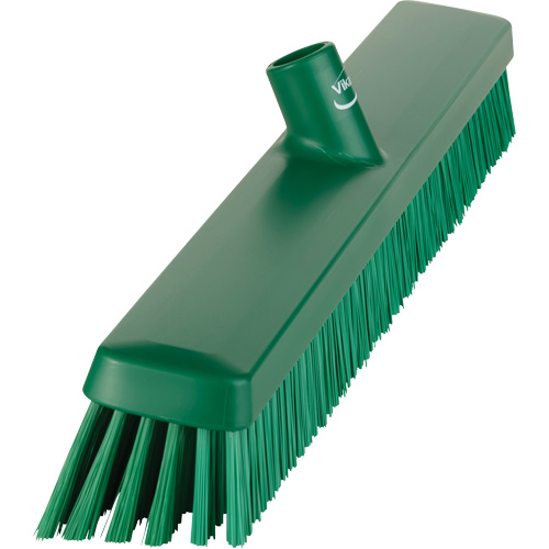 Heavy-Duty Push Broom, Fine/Stiff Bristles, 24", Green Waymarc Industries Inc