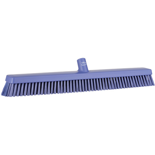 Heavy-Duty Push Broom, Fine/Stiff Bristles, 24", Purple Waymarc Industries Inc
