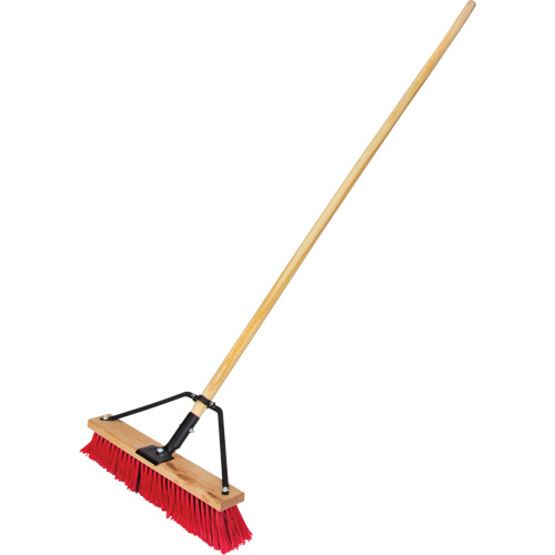 Push Broom with Braced Handle, 18", Medium, PVC Bristles Waymarc Industries Inc