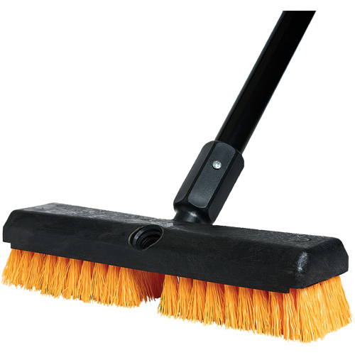 Brosse de nettoyage avec manche, 10" l, Soies Polypropyl&egrave;ne, Noir/Rouge Waymarc Industries Inc