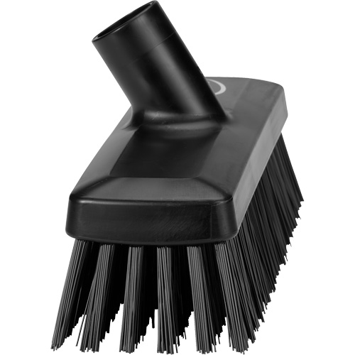 Compact Wall/Deck Broom, Stiff Bristles, 8-9/10", Polyester/Polypropylene, Black Waymarc Industries Inc