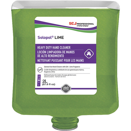 Solopol&reg; Medium Heavy-Duty Hand Cleaner, Pumice, 2 L, Plastic Cartridge, Lime Waymarc Industries Inc