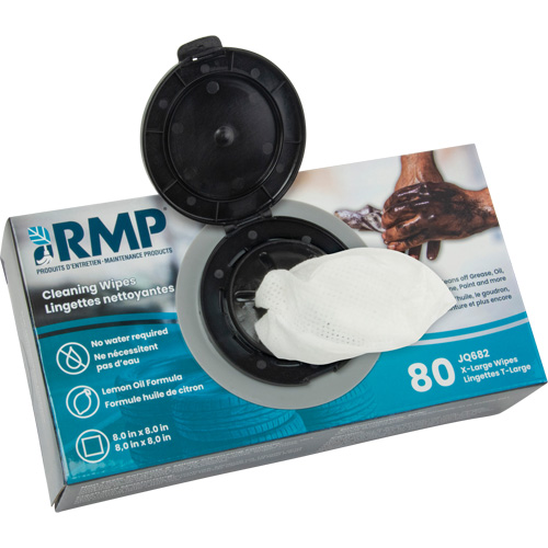 X-Large Cleaning Wipes, 80 Wipes, 8" x 8" Waymarc Industries Inc