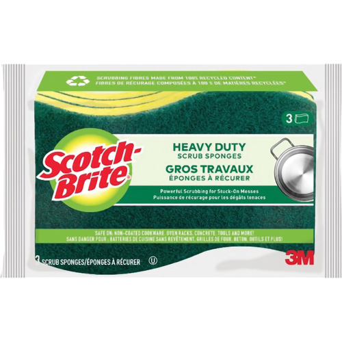 Scotch-Brite&reg; Heavy Duty Scrub Sponge, Scrubbing, 2-3/5" W x 4-2/5" L Waymarc Industries Inc