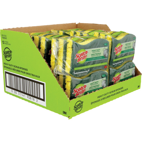 Scotch-Brite&reg; Heavy Duty Scrub Sponge, Scrubbing, 2-3/5" W x 4-2/5" L Waymarc Industries Inc
