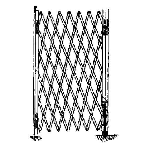 Galvanized Folding Security Gates, Fixed Single Folding, 4' L x 6' H Expanded Waymarc Industries Inc