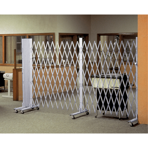 Portable Expanding Gates, Interlocking, 72" L x 72" H, Silver Waymarc Industries Inc