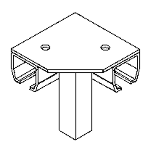 Floor Mount Curtain Partition 90° Corner Connector Waymarc Industries Inc