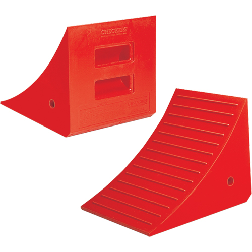 Heavy-Duty Wheel Chocks, Polyurethane, Orange, 14" W x 17" D x 14" H Waymarc Industries Inc