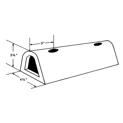 D&eacute;fenses de quai en caoutchouc refoul&eacute;, Caoutchouc, 4-1/2" la x 12" lo x 3-3/4" p Waymarc Industries Inc