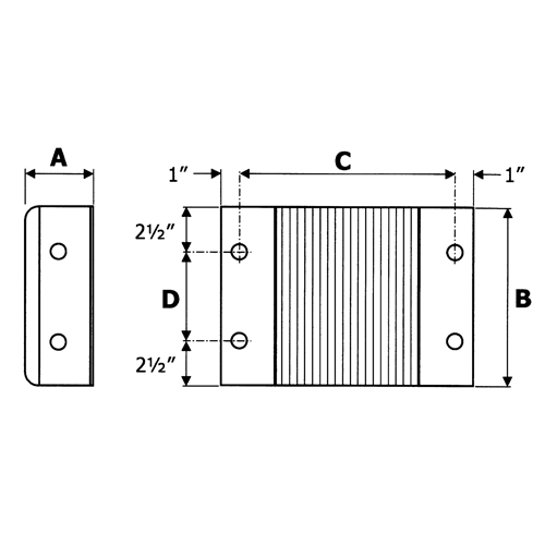 Butoirs de quai lamell&eacute;s, Horizontal, Caoutchouc, 12" la x 6" p x 10" h Waymarc Industries Inc