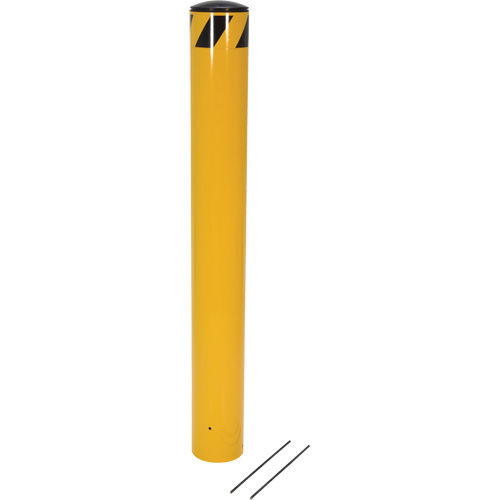Pour-In-Place Bollards, Steel, 48-1/2" H x 5-9/16" W, Yellow Waymarc Industries Inc