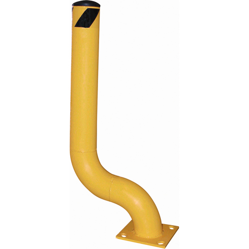 Offset Bollard, Steel, 36-1/8" H x 8" W, Yellow Waymarc Industries Inc