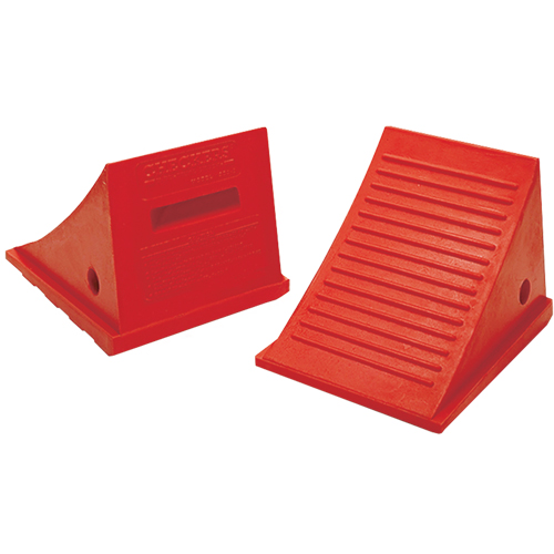 General Purpose Wheel Chocks, Polyurethane, Orange, 9" W x 11-1/2" D x 8-1/2" H Waymarc Industries Inc