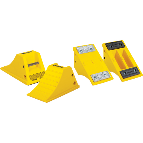 All-Terrain Heavy-Duty Wheel Chocks, Polyurethane, Yellow, 8-1/2" W x 15-1/2" D x 8-1/4" H Waymarc Industries Inc