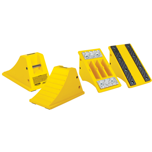 All-Terrain Heavy-Duty Wheel Chocks, Polyurethane, Safety Yellow, 11-1/4" W x 21" D x 12-1/4" H Waymarc Industries Inc
