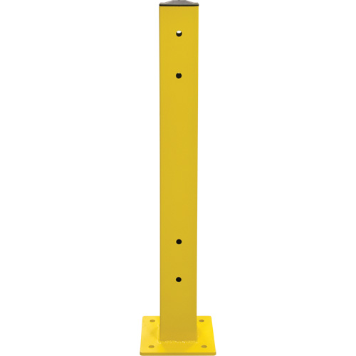 Double Guard Rail Post, Steel, 5" L x 44" H, Safety Yellow Waymarc Industries Inc