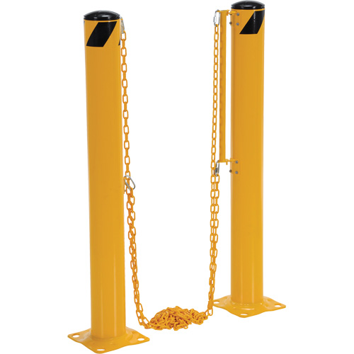 Syst&egrave;me de bornes de protection et chaînes pour quai, Acier, 42" h x 6-5/8" la, Jaune Waymarc Industries Inc
