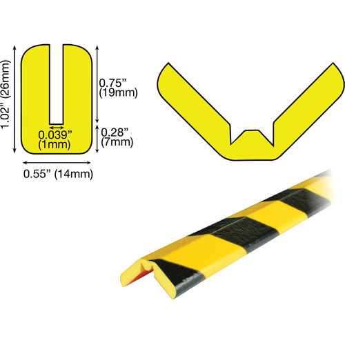 W Profile 5M Edge Protection Bumper Guard, 16.42' (5 m) Long Waymarc Industries Inc