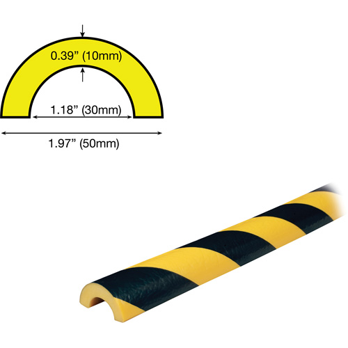 R30 Profile 5M Pipe Protection Bumper Guard, 2' (0.6096 m) Long Waymarc Industries Inc