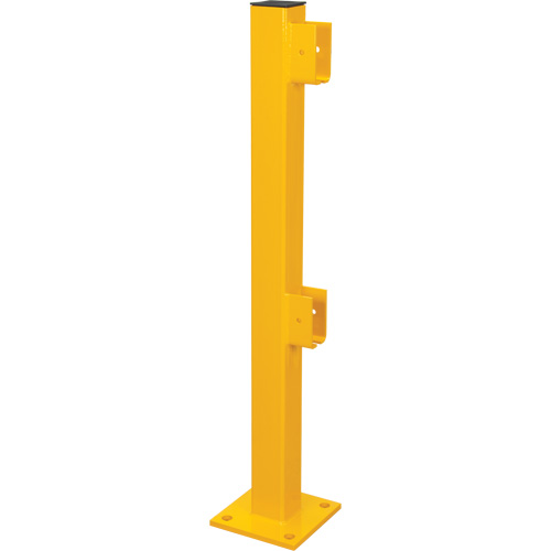 Poteau d'extr&eacute;mit&eacute; pour garde-corps l&eacute;gers, Acier, 42" h, Jaune s&eacute;curit&eacute; OSHA Waymarc Industries Inc