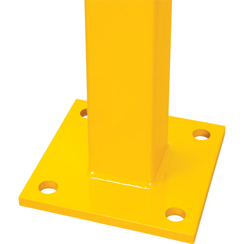 Poteau en ligne pour garde-corps l&eacute;gers, Acier, 42" h, Jaune s&eacute;curit&eacute; OSHA Waymarc Industries Inc