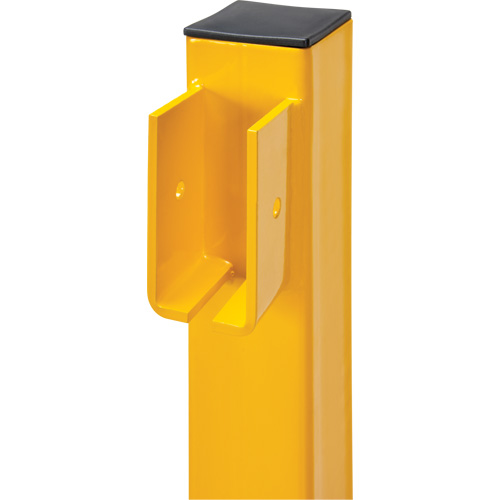 Poteau d'extr&eacute;mit&eacute; pour garde-corps l&eacute;gers, Acier, 42" h, Jaune s&eacute;curit&eacute; OSHA Waymarc Industries Inc
